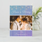 Rustic Blue White — kerstkaart (Staand voorkant)