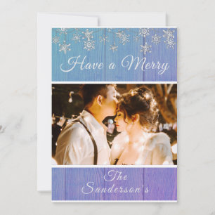 Rustic Blue White — kerstkaart