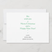 Rustic Blue Wood Photo Joyeuse carte de Noël (Dos)