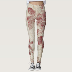 Rustic Blush Bloem Motief Linnen (1) Leggings
