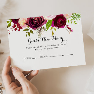 Rustic Blush Bourgogne Devine Combien De Carte De 