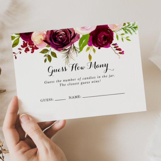 Rustic Blush Bourgogne Devine Combien De Carte De 