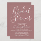Rustic Blush Bridal Shower Invitation Kaart (Voorkant / Achterkant)