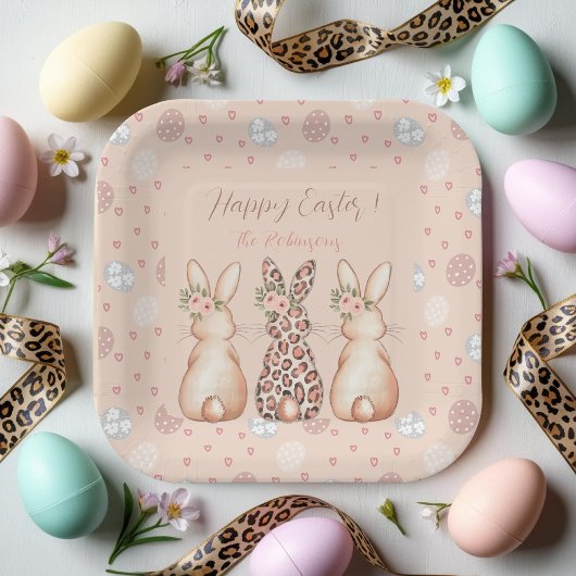 Rustic Blush Bunny Party custom Papieren Bordje