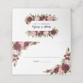 Rustic Blush Burgundy Flowers Wedding (Buitenkant ongevouwen)