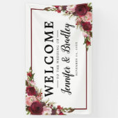 Rustic Blush Burgundy Flowers Wedding Spandoek (Verticaal)