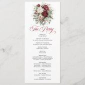 Rustic Blush Burgundy Groenery Huwelijksprogramma Programma (Achterkant)