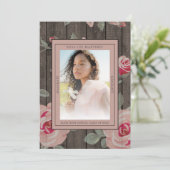 Rustic Blush Drie Foto-Afstuderen van 2022 Kaart (Staand voorkant)