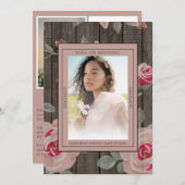 Rustic Blush Drie Foto-Afstuderen van 2022 Kaart (Voorkant / Achterkant)