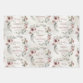 Rustic Blush Eucalyptus Wreath Weddenschap Bedankt Inpakpapier Vel (Voorkant)