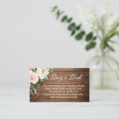 Rustic Blush Floral Apportez une carte Baby shower (Debout devant)