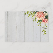 Rustic Blush Floral Elegant Script Wedding RSVP Kaartje (Achterkant)