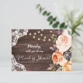 Rustic Blush Floral is mijn vriendin van eer met f Kaart (Staand voorkant)