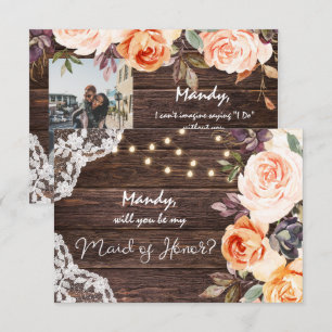 Rustic Blush Floral is mijn vriendin van eer met f Kaart