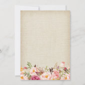 Rustic Blush Floral Lace Burlap Graduation Party Kaart (Achterkant)