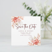 Rustic Blush Floral Wedding Save The Date (Staand voorkant)