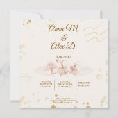 Rustic Blush & Gold Floral Boho Save the Date (Achterkant)