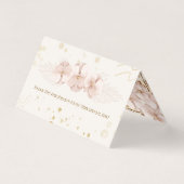 Rustic Blush & Gold Floral Boho Table Card  Kaart (Achterkant)