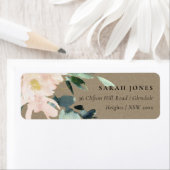 RUSTIC BLUSH GOLD FLORAL KRAFT WATERVERF ADRES ETIKET (Insitu)