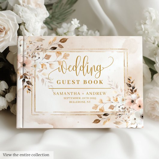 Rustic Blush Gold Frame Livre Mariage d'automne