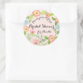 Rustic Blush Granny Chic Hipster Floral Bridal Ronde Sticker (Tas)