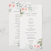 Rustic Blush Green Programme de mariage floral (Devant / Derrière)