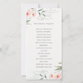 Rustic Blush Green Programme de mariage floral (Dos)