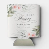 Rustic Blush Greenery Floral Bunch Baby shower Blikjeskoeler (Achterkant)