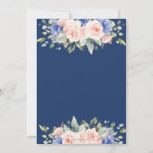 Rustic Blush Pink Blue Floral Greenery Wedding Kaart (Achterkant)