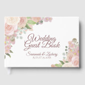 Rustic Blush Pink Elegant Floral Boho Chic Wedding Gastenboek (Voorkant)