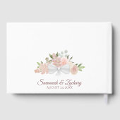 Rustic Blush Pink Elegant Floral Boho Chic Wedding Gastenboek (Achterkant)
