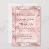 Rustic Blush Pink Filigree Floral Muslim Wedding Kaart (Achterkant)