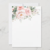 Rustic Blush Pink Floral Rozen Greenery Wedding Kaart (Achterkant)