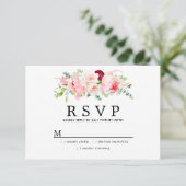 Rustic Blush Pink Floral Wedding RSVP (Staand voorkant)