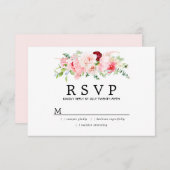 Rustic Blush Pink Floral Wedding RSVP (Voorkant / Achterkant)