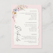 Rustic Blush Pink Romantic Wildflower Wedding Informatiekaartje (Voorkant)