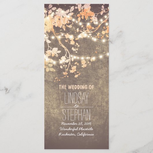 Rustic Blush Pink Tree Branches Programme de maria (Devant)