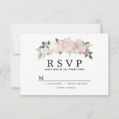Rustic Blush Pink White Floral Wedding RSVP (Voorkant)