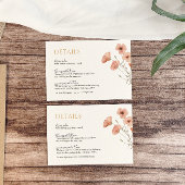Rustic Blush Pink Wildflower Wedding Details Informatiekaartje