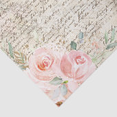  Rustic Blush Rozen Oude Letter-lospagina  Tissuepapier (Detail)