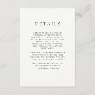 Rustic Blush Wedding Guest Details Informatiekaartje
