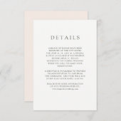 Rustic Blush | Wedding Guest Details Informatiekaartje (Voorkant / Achterkant)
