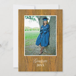 Rustic Board High School Graduation Announcement Kaart