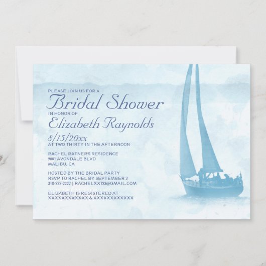 Rustic Boat Bridal Shower-uitnodigingen Kaart (Voorkant)