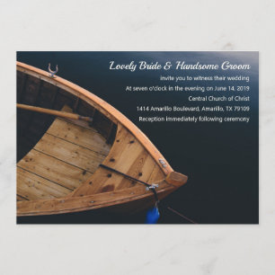 Rustic Boat Wedding Invitation Kaart