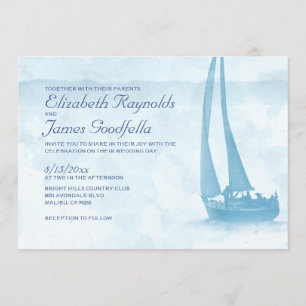 Rustic Boat Wedding Invitations Kaart