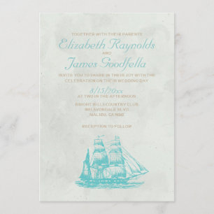 Rustic Boats Wedding Invitations Kaart