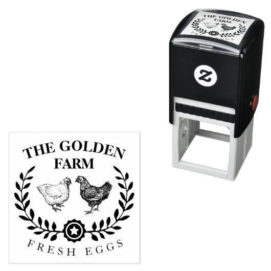 Rustic Boerderij Fresh Eggs Business Zelfinktende Stempel (In situ)