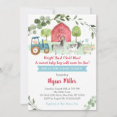 Rustic Boerderij Greenery Baby shower Kaart (Voorkant)