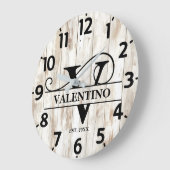 Rustic Boerderij Life Monogram Grote Klok (Hoek)